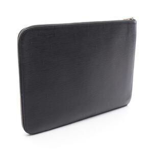 Louis Vuitton Poche Document Epi Noir Black Shoulder Bag Clutch Leather